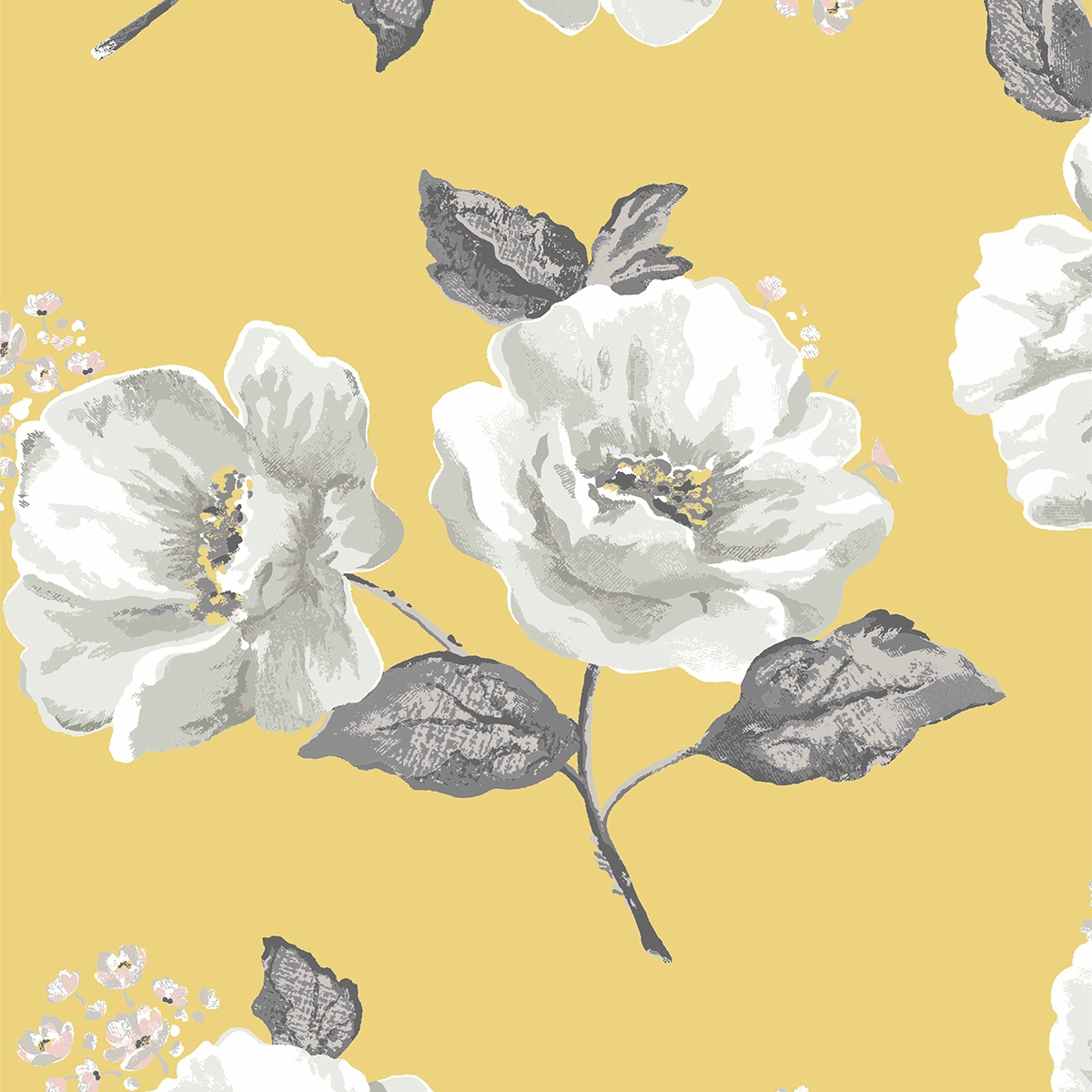 Product photograph of Cath Kidston Wild Poppies Citrine Roller Blind from Choice Furniture Superstore.